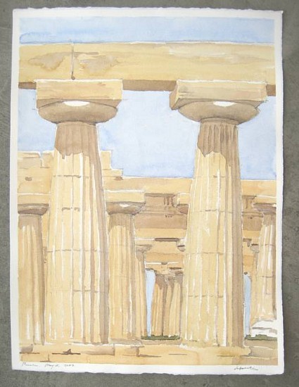 Stephen Harby, Temple of Hera, Paestum, Italy
2007, Graphite and watercolor on paper