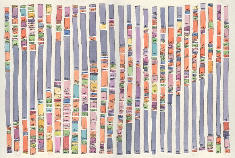 Laurie Frick, Sleep Stripes
2011, Collaged cut paper on 300 lb paper