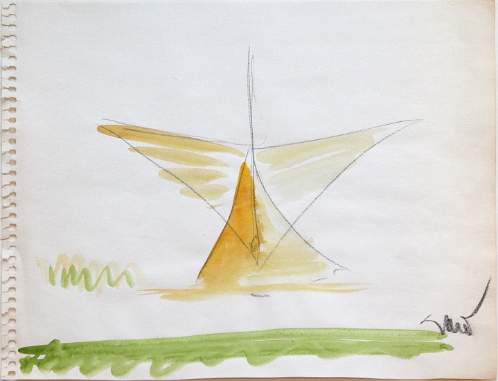 Santiago Calatrava, Exterior view of the Reiman Bridge, Milwaukee Art Museum, Milwaukee, Wisconsin
1995, Watercolor and graphite on paper