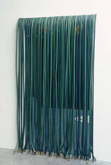 Lynn Aldrich, Water Curtain
1994, Garden hoses hanging from wood lintel
