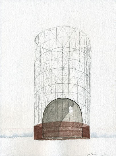Frederick Fisher, Gazometer 1
2010, Watercolor and graphite on paper