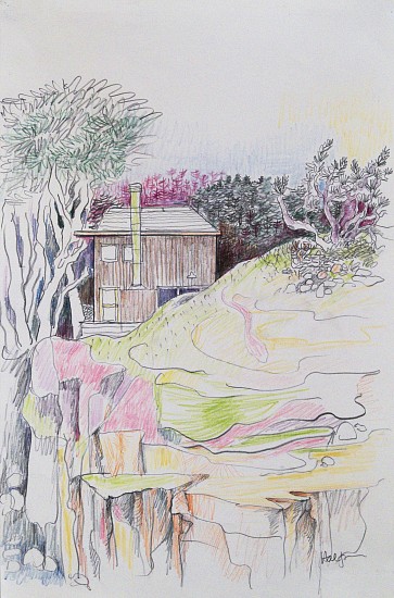 Lawrence Halprin, Sea Ranch House
C. 1980, Colored Pencil on Paper