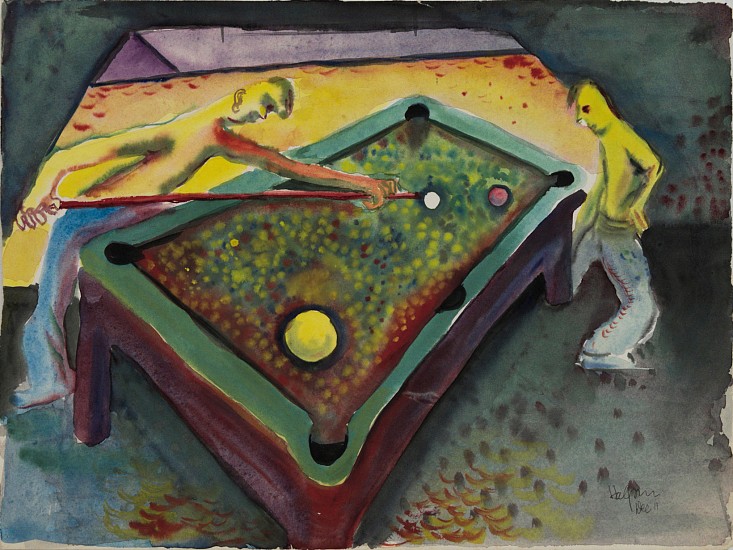 Lawrence Halprin, Untitled, Playing Pool
1944, Watercolor on paper